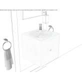 Round walnut wall washbasin with drawers Ghioroiu