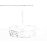 Round countertop washbasin made of marble Tzoeptic