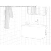 Rectangular ceramic washbasin mounted to the wall Cinqueux