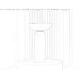 Free-standing round ceramic washbasin Araguana