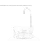 Round countertop washbasin made of marble Beez