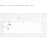 Partially built-in rectangular marble washbasin Eggesin
