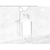 Free-standing ceramic washbasin with towel rack Melle