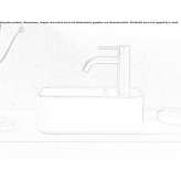 Rectangular countertop ceramic washbasin Niort