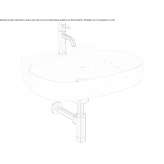 Single oval washbasin with overflow Dolores