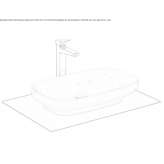 Rectangular countertop washbasin Matignon