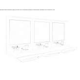 Rectangular Solid Surface washbasin with towel rail Chama