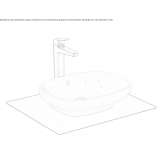 Rectangular countertop washbasin Matignon