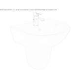 Semi-pedestal washbasin with overflow Ladelund