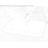 Wbudowana prostokątna umywalka ceramiczna Lesko