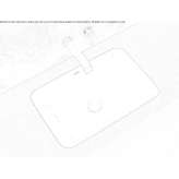 Rectangular ceramic washbasin, concealed Lesko