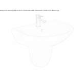 Semi-pedestal washbasin with overflow Ladelund