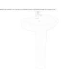 Ceramic washbasin on a single pedestal in a modern style with an overflow Ladelund
