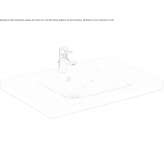 Rectangular single washbasin with overflow Ambler