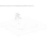Single rectangular washbasin Ambler