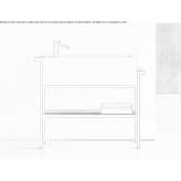 Rectangular single concrete washbasin Helidon