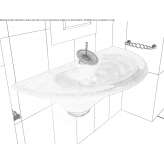 Wall-mounted washbasin made of walnut wood Ghioroiu