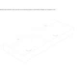 Rectangular Globothin® double washbasin Sertania