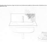 Oval, single ceramic washbasin, mounted to the wall Nestorio