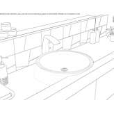 Round countertop washbasin made of cultured marble Ghioroiu