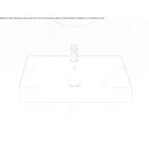 Rectangular washbasin with overflow Hilvan