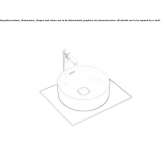 Round ceramic countertop washbasin with overflow Barbalos