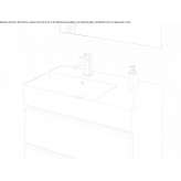 Rectangular washbasin with overflow Hilvan