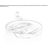 Round countertop washbasin made of marble Ipiales