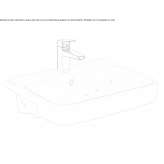 Partially recessed ceramic washbasin Matignon