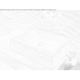 Rectangular countertop washbasin made of porcelain stoneware Kudepsta