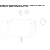 Rectangular ceramic washbasin mounted to the wall Vigasio