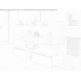 Double wall-mounted washbasin cabinet with drawers Granja