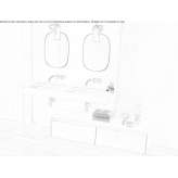 Double rectangular wall-mounted washbasin in porcelain stoneware Kudepsta