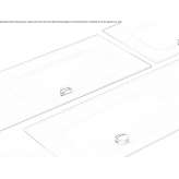 Satin glass washbasin with integrated countertop Huaraz