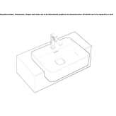 Semi-built-in rectangular ceramic washbasin with overflow Barbalos