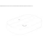Rectangular countertop ceramic washbasin Pelm