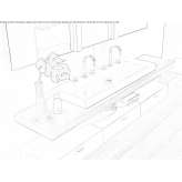 Double rectangular countertop washbasin Gulia