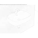 Rectangular ceramic washbasin Caulnes