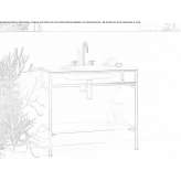 Console with integrated oval washbasin in Cristalplant® Nyhammar