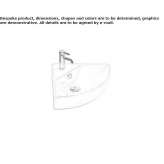 Ceramic corner washbasin Tronca