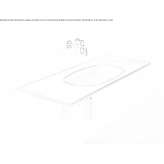 Rectangular ceramic washbasin with integrated countertop Campese
