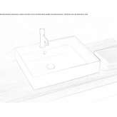 Ceramic countertop washbasin, rectangular, single Theale