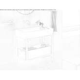 Rectangular ceramic washbasin with integrated countertop Baburia