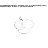 Partially recessed ceramic washbasin Newnan