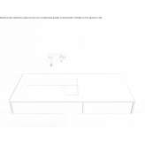 Corian® wall-mounted washbasin with drawers Limbach