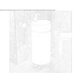 Free-standing round ceramic washbasin Anapa