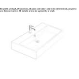 Rectangular ceramic washbasin Piskivka