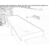 Cristalplant® wall washbasin with integrated countertop Bolbaite