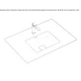 Rectangular concealed ceramic washbasin with overflow Barbalos