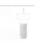 Free-standing, round, single Colormood washbasin and stopper Bissen